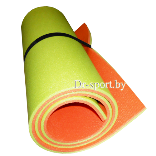 Коврик (пенка) гимнастический/туристический 15*0,6L1.8 салатовый/оранжевый